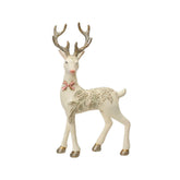 Decoris Polyresin Deer Figurine 19cm - White